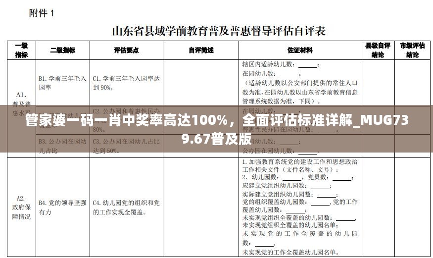 管家婆一码一肖中奖率高达100%，全面评估标准详解_MUG739.67普及版