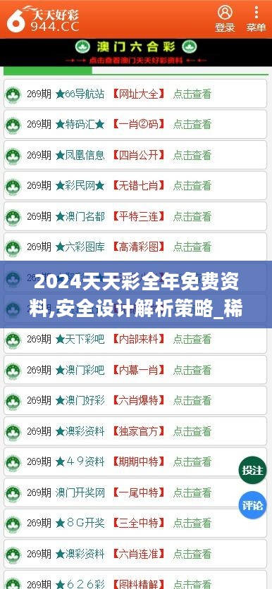 2024天天彩全年免费资料,安全设计解析策略_稀缺版TNM851.63