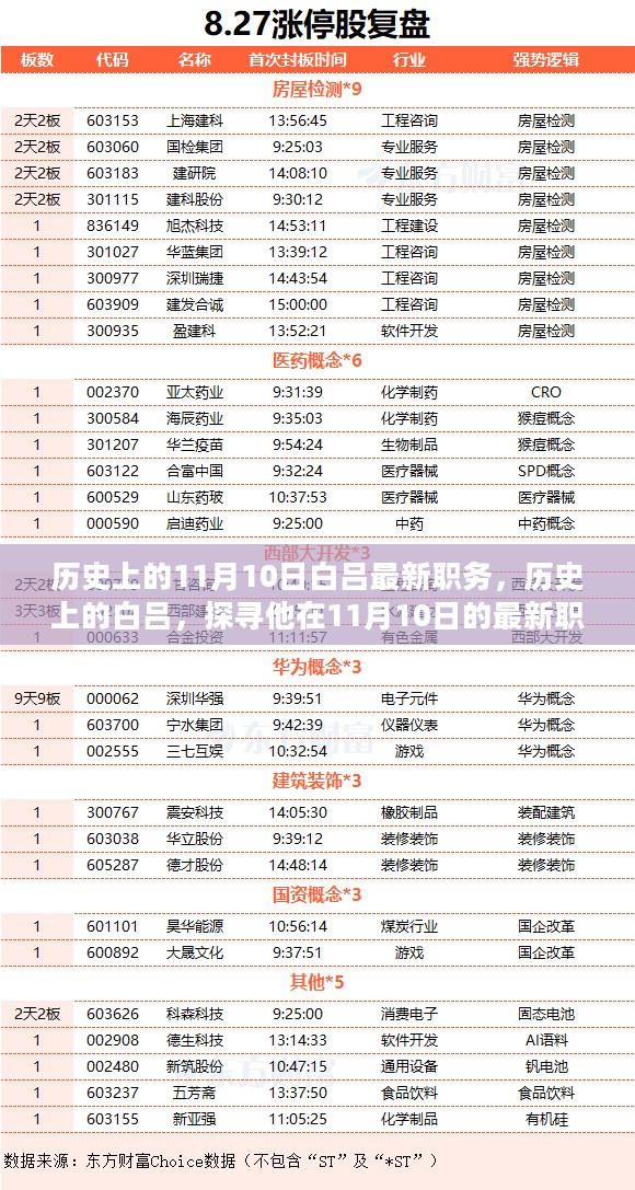 探寻白吕，历史上的11月10日最新职务揭秘之路