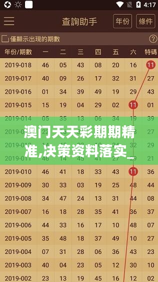 澳门天天彩期期精准,决策资料落实_解密版730.37