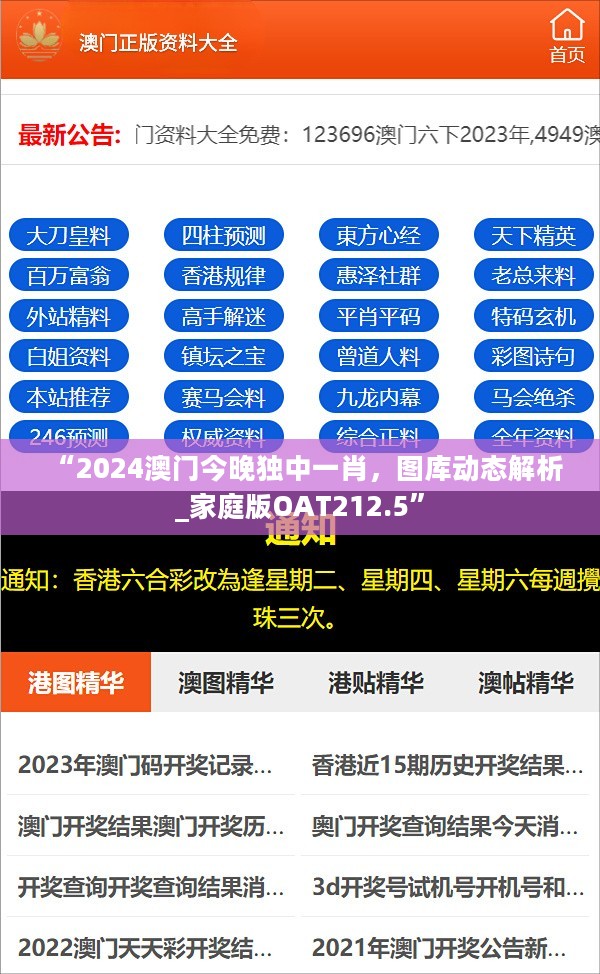 “2024澳门今晚独中一肖，图库动态解析_家庭版OAT212.5”