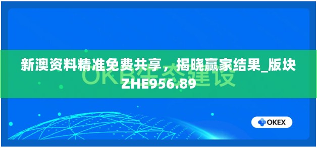 新澳资料精准免费共享，揭晓赢家结果_版块ZHE956.89