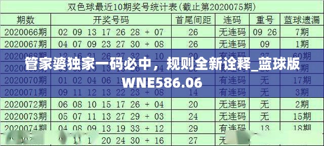 管家婆独家一码必中，规则全新诠释_蓝球版WNE586.06