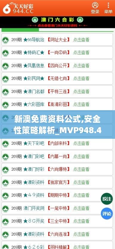 新澳免费资料公式,安全性策略解析_MVP948.41天武境