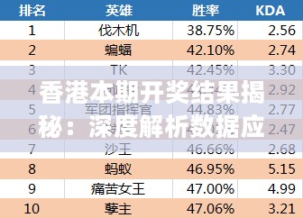 香港本期开奖结果揭秘：深度解析数据应用战术_EXO94.814生活版