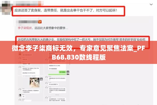 微念李子柒商标无效，专家意见聚焦法案_PFB68.830数线程版