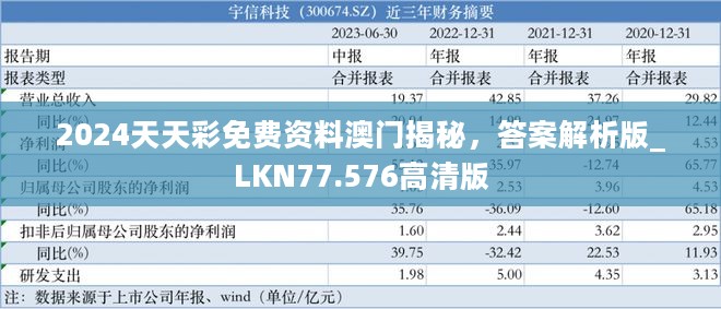 2024天天彩免费资料澳门揭秘，答案解析版_LKN77.576高清版