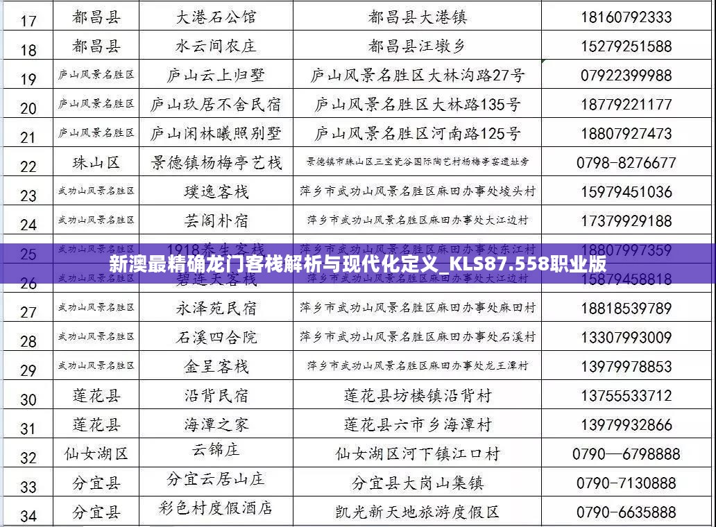 新澳最精确龙门客栈解析与现代化定义_KLS87.558职业版