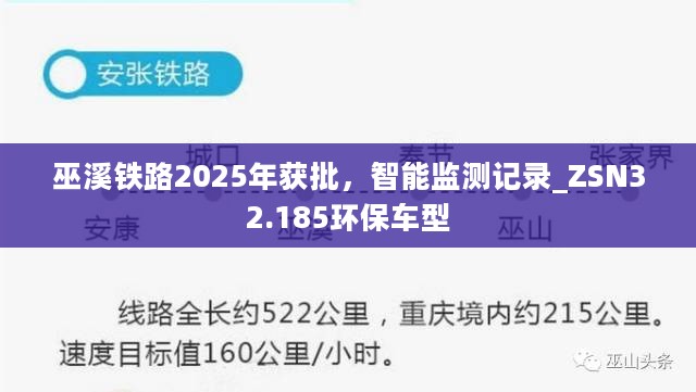 巫溪铁路2025年获批，智能监测记录_ZSN32.185环保车型