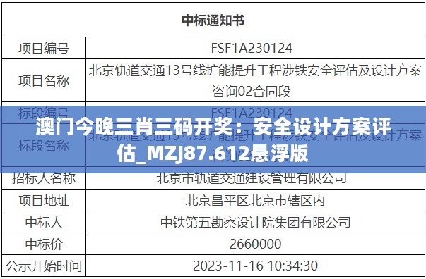 澳门今晚三肖三码开奖：安全设计方案评估_MZJ87.612悬浮版