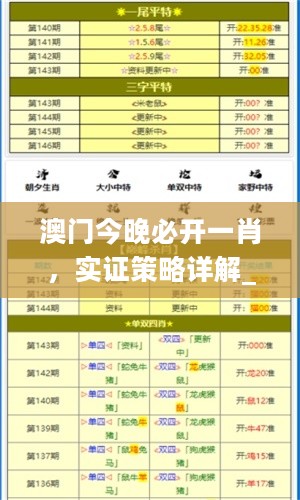 澳门今晚必开一肖，实证策略详解_THC32.408珍稀版