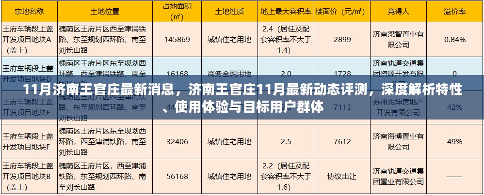 济南王官庄深度解析，最新动态评测与特性体验，目标用户群体揭秘