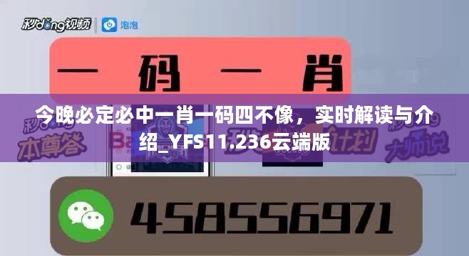 今晚必定必中一肖一码四不像，实时解读与介绍_YFS11.236云端版