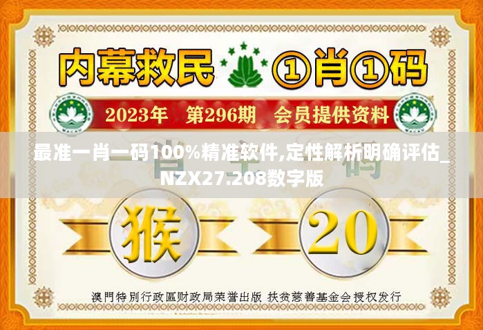 最准一肖一码100%精准软件,定性解析明确评估_NZX27.208数字版