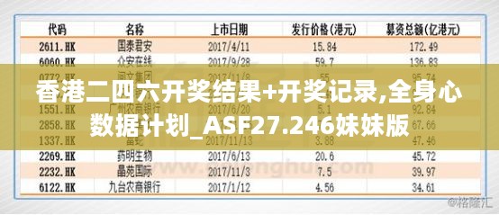 香港二四六开奖结果+开奖记录,全身心数据计划_ASF27.246妹妹版