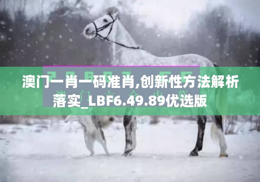 澳门一肖一码准肖,创新性方法解析落实_LBF6.49.89优选版