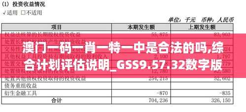 澳门一码一肖一特一中是合法的吗,综合计划评估说明_GSS9.57.32数字版