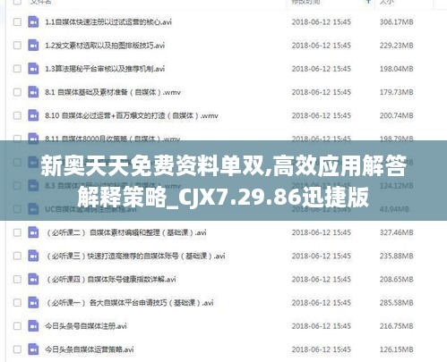 新奥天天免费资料单双,高效应用解答解释策略_CJX7.29.86迅捷版