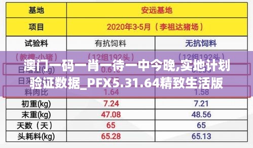 澳门一码一肖一待一中今晚,实地计划验证数据_PFX5.31.64精致生活版