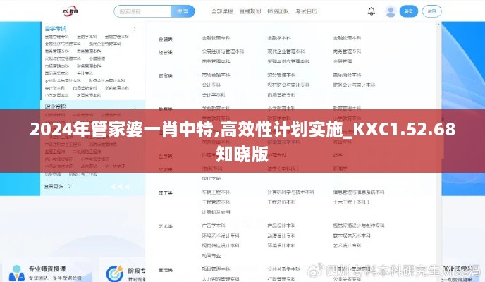 2024年管家婆一肖中特,高效性计划实施_KXC1.52.68知晓版