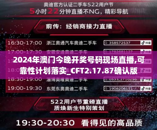 2024年澳门今晚开奖号码现场直播,可靠性计划落实_CFT2.17.87确认版