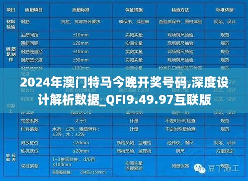 2024年澳门特马今晚开奖号码,深度设计解析数据_QFI9.49.97互联版