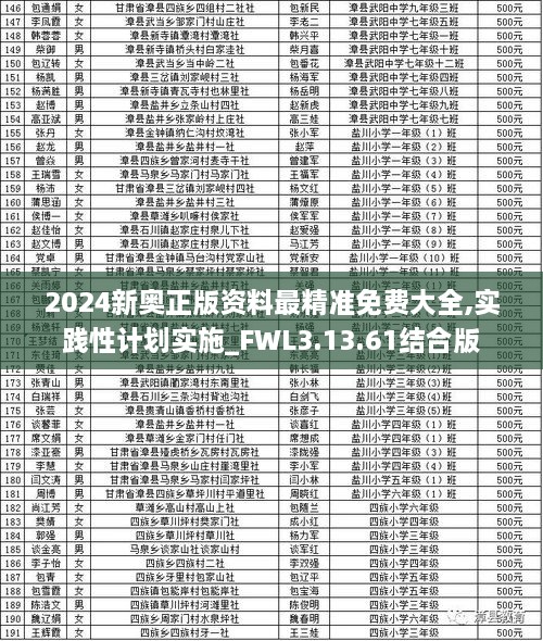 2024新奥正版资料最精准免费大全,实践性计划实施_FWL3.13.61结合版