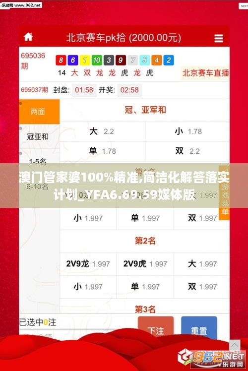 澳门管家婆100%精准,简洁化解答落实计划_YFA6.69.59媒体版