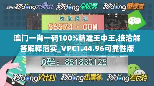 澳门一肖一码100%精准王中王,接洽解答解释落实_VPC1.44.96可靠性版