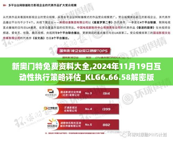 新奥门特免费资料大全,2024年11月19日互动性执行策略评估_KLG6.66.58解密版