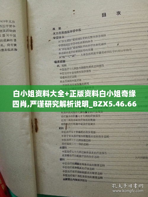 白小姐资料大全+正版资料白小姐奇缘四肖,严谨研究解析说明_BZX5.46.66味道版