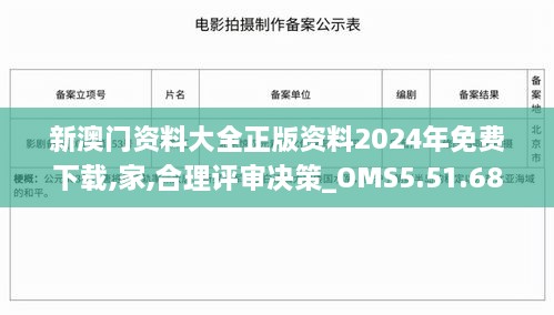 新澳门资料大全正版资料2024年免费下载,家,合理评审决策_OMS5.51.68神器版