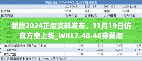 新澳2024正版资料发布，11月19日仿真方案上线_WKL7.48.48穿戴版