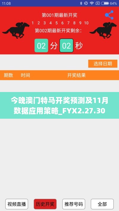 今晚澳门特马开奖预测及11月数据应用策略_FYX2.27.30共享版