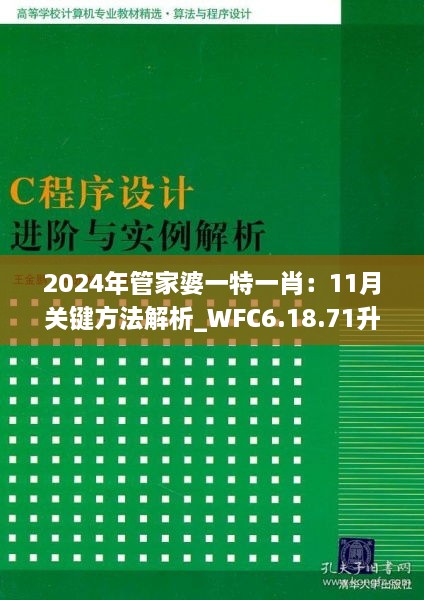 2024年管家婆一特一肖：11月关键方法解析_WFC6.18.71升级版