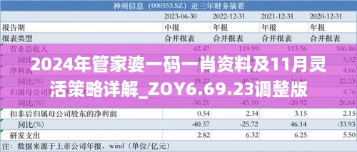 2024年管家婆一码一肖资料及11月灵活策略详解_ZOY6.69.23调整版