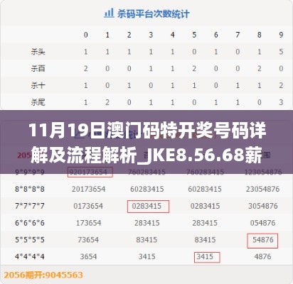 11月19日澳门码特开奖号码详解及流程解析_JKE8.56.68薪火相传版