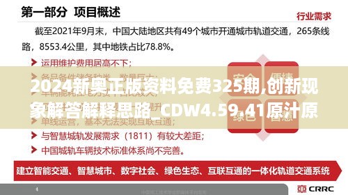 2024新奥正版资料免费325期,创新现象解答解释思路_CDW4.59.41原汁原味版