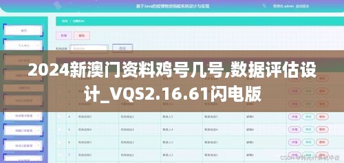 2024新澳门资料鸡号几号,数据评估设计_VQS2.16.61闪电版