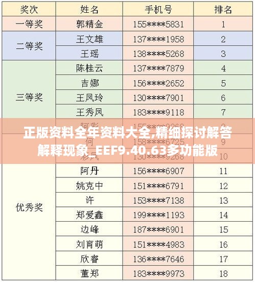 正版资料全年资料大全,精细探讨解答解释现象_EEF9.40.63多功能版