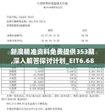 新澳精准资料免费提供353期,深入解答探讨计划_EIT6.68.52普及版