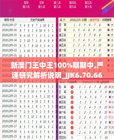 新澳门王中王100%期期中,严谨研究解析说明_JJK6.70.66内置版