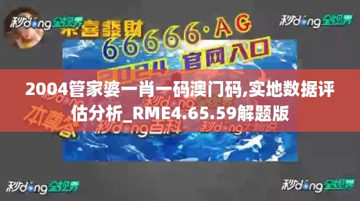 2004管家婆一肖一码澳门码,实地数据评估分析_RME4.65.59解题版