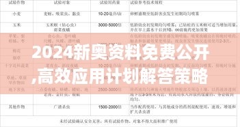 2024新奥资料免费公开,高效应用计划解答策略_QFG6.11.90融元境