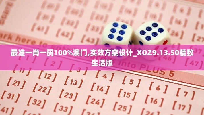 最准一肖一码100%澳门,实效方案设计_XOZ9.13.50精致生活版