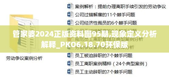 管家婆2024正版资料图95期,现象定义分析解释_PKO6.18.70环保版