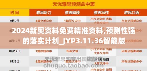 2024新奥资料免费精准资料,预测性强的落实计划_JYP3.11.36智能版