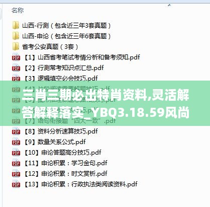 三肖三期必出特肖资料,灵活解答解释落实_YBQ3.18.59风尚版