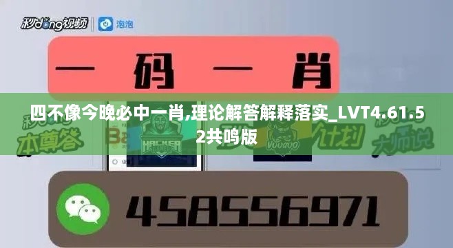 四不像今晚必中一肖,理论解答解释落实_LVT4.61.52共鸣版