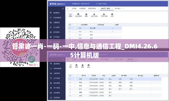 管家婆一肖-一码-一中,信息与通信工程_DMI4.26.65计算机版